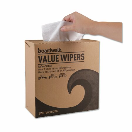 Boardwalk Towels & Wipes, White, Double Recrepe (DRC), 900 Wipes, 9.3" x 16.5", 900 PK BWKV030IDW2